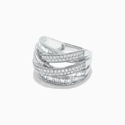 Rings|BH Multi Classique 14K White Gold Diamond Crossover Ring, 1.47 TCW