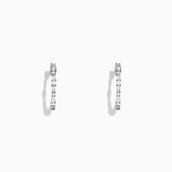 Earrings|BH Multi Classique 14K White Gold Diamond Hoop Earrings, 0.37 TCW