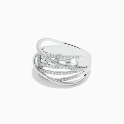 Rings|BH Multi Classique 14K White Gold Diamond Cross Over Ring