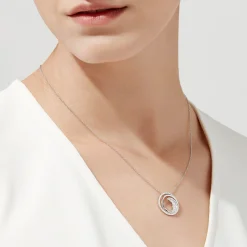 Necklaces & Pendants|Effy Jewelry Classique 14K White Gold Diamond Swirl Pendant, 0.48 TCW