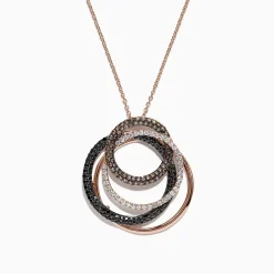 Necklaces & Pendants|Effy Jewelry Confetti 14K Gold Espresso, Black u0026 White Diamond Pendant, 1.65 TCW