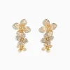 Earrings|Effy Jewelry D'oro 14 Karat Yellow Gold Diamond Flower Drop Earrings