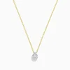 Necklaces & Pendants|Effy Jewelry D'Oro 14 Karat Yellow Gold Pave Diamond Pear Shape Pendant