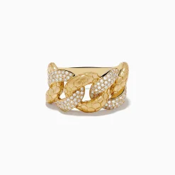 Rings|Effy Jewelry D'Oro 14K Brushed Gold Yellow Gold Interlocking Diamond Ring