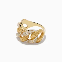 Rings|Effy Jewelry D'Oro 14K Brushed Gold Yellow Gold Interlocking Diamond Ring
