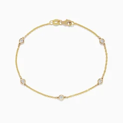 Necklaces & Pendants|Effy Jewelry D'Oro 14K Gold Diamond Station Necklace and Bracelet Set 0.59 TCW