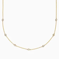 Necklaces & Pendants|Effy Jewelry D'Oro 14K Gold Diamond Station Necklace and Bracelet Set 0.59 TCW