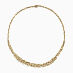 Necklaces & Pendants|Effy Jewelry D'Oro 14K Textured Yellow Gold Diamond Collar Necklace, 1.68 TCW