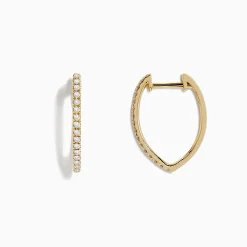 Earrings|BH Multi D'Oro 14K Yellow Gold 3/4" Diamond Hoop Earrings, 0.31 TCW