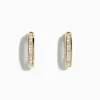 Earrings|Effy Jewelry D'oro 14K Yellow Gold 5/8" Diamond Hoop Earrings 0.47 TCW