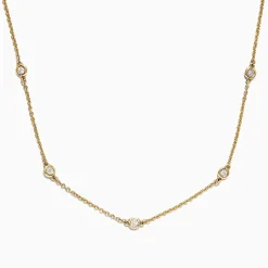 Necklaces & Pendants|Effy Jewelry D'Oro 14K Yellow Gold 18" Diamond Station Necklace, 0.21 TCW