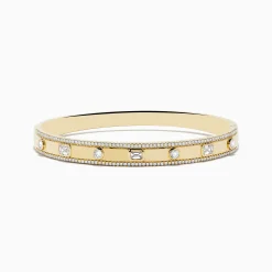 Bracelets|Effy Jewelry D'Oro 14K Yellow Gold Bezel Set Diamond Bangle 1.72 TCW