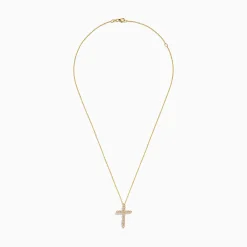 Necklaces & Pendants|Effy Jewelry D'Oro 14K Yellow Gold Diamond Cross Pendant