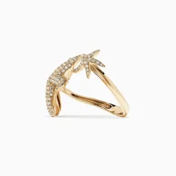Rings|BH D'Oro 14K Yellow Gold Diamond Starfish Ring, 0.71 TCW