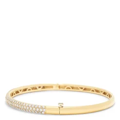 Bracelets|Effy Jewelry D'Oro 14K Yellow Gold Diamond Pave Bangle, 1.87 TCW