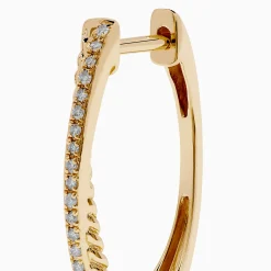 Earrings|Effy Jewelry D'Oro 14K Yellow Gold Diamond Hoop Earrings