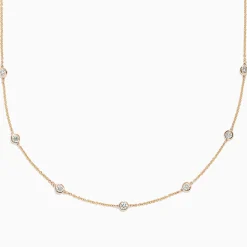 Necklaces & Pendants|BH Multi D'Oro 14K Yellow Gold Diamond Station Necklace, 0.69 TCW