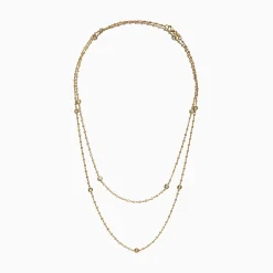 Necklaces & Pendants|Effy Jewelry D'Oro 14K Yellow Gold Diamond Station Necklace, 1.35 TCW