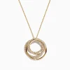 Necklaces & Pendants|Effy Jewelry D'Oro 14K Yellow Gold Diamond Crossover Circles Pendant, 0.41 TCW