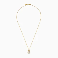 Necklaces & Pendants|Effy Jewelry D'Oro 14K Yellow Gold Diamond Horseshoe Pendant