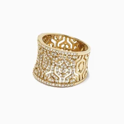 Rings|Effy Jewelry D'Oro 14K Yellow Gold Diamond Maze Ring, 0.79 TCW