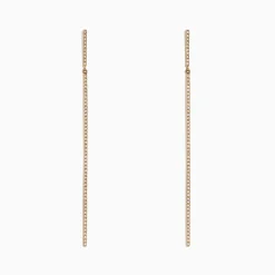 Earrings|BH Multi D'Oro 14K Yellow Gold Diamond Vertical Drop Earrings, 0.35 TCW