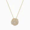 Necklaces & Pendants|Effy Jewelry D'oro 14K Yellow Gold Diamond Flower Pendant 1.03 TCW