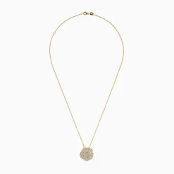 Necklaces & Pendants|Effy Jewelry D'oro 14K Yellow Gold Diamond Flower Pendant 1.03 TCW