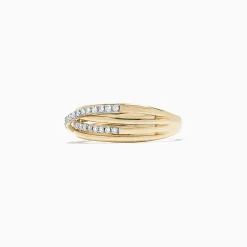 Rings|Effy Jewelry D'Oro 14K Yellow Gold Diamond Crossover Band, 0.29 TCW