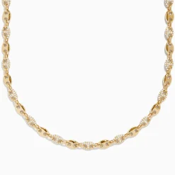 Necklaces & Pendants|Effy Jewelry D'oro 14K Yellow Gold Diamond Anchor Chain Necklace 3.04 TCW