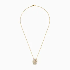 Necklaces & Pendants|Effy Jewelry D'oro 14K Yellow Gold Diamond Crossover Pendant 1.03 TCW