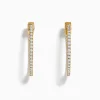 Earrings|Effy Jewelry D'Oro 14K Yellow Gold Diamond 1" Hoop Earrings