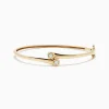 Bracelets|BH Multi D'Oro 14K Yellow Gold Diamond Two-Of-Us Bangle, 0.39 TCW
