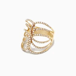 Rings|Effy Jewelry D'Oro 14K Yellow Gold Diamond Negative Space Ring, 0.54 TCW