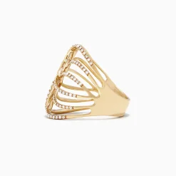 Rings|Effy Jewelry D'Oro 14K Yellow Gold Diamond Negative Space Ring, 0.54 TCW