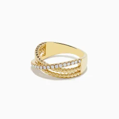 Rings|BH Multi D'oro 14K Yellow Gold Diamond Crossover Ring