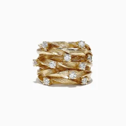 Rings|Effy Jewelry D'Oro 14K Yellow Gold Diamond Ring, 0.98 TCW