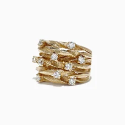 Rings|Effy Jewelry D'Oro 14K Yellow Gold Diamond Ring, 0.98 TCW
