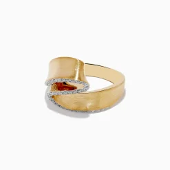 Rings|Effy Jewelry D'oro 14K Yellow Gold Diamond Ribbon Ring 0.26 TCW