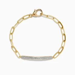 Bracelets|BH Multi D'oro 14K Yellow Gold Diamond Paperclip Bracelet 0.24 TCW