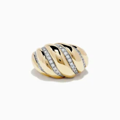 Rings|Effy Jewelry D'Oro 14k Yellow Gold Dome Diamond Croissant Ring