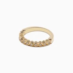 Rings|Effy Jewelry D'oro 14K Yellow Gold Geometric Diamond Band 0.19 TCW
