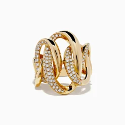 Rings|Effy Jewelry D'Oro 14k Yellow Gold Interlocking Diamond Statement Ring