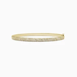 Bracelets|Effy Jewelry D'Oro 14K Yellow Gold Pave Diamond Bangle, 1.20 TCW