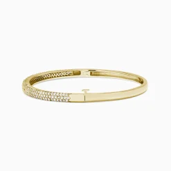Bracelets|Effy Jewelry D'Oro 14K Yellow Gold Pave Diamond Bangle, 1.20 TCW