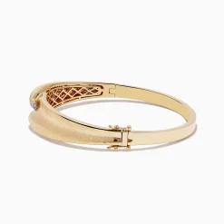 Bracelets|Effy Jewelry D'Oro 14k Yellow Gold Pave Diamond Bangle