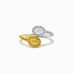 Rings|Effy Jewelry Duo 14K 2-Tone Gold Yellow and White Diamond Toi Et Moi Ring