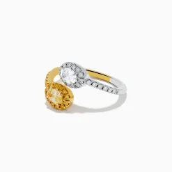 Rings|Effy Jewelry Duo 14K 2-Tone Gold Yellow and White Diamond Toi Et Moi Ring