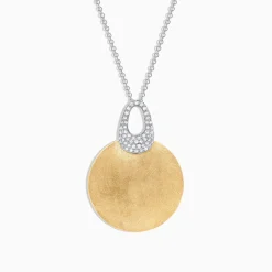 Necklaces & Pendants|Effy Jewelry Duo 14K Two Tone Gold Diamond Pendant, 0.21 TCW