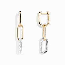 Earrings|BH Multi Duo 14K Two Tone Gold Diamond Drop Earrings